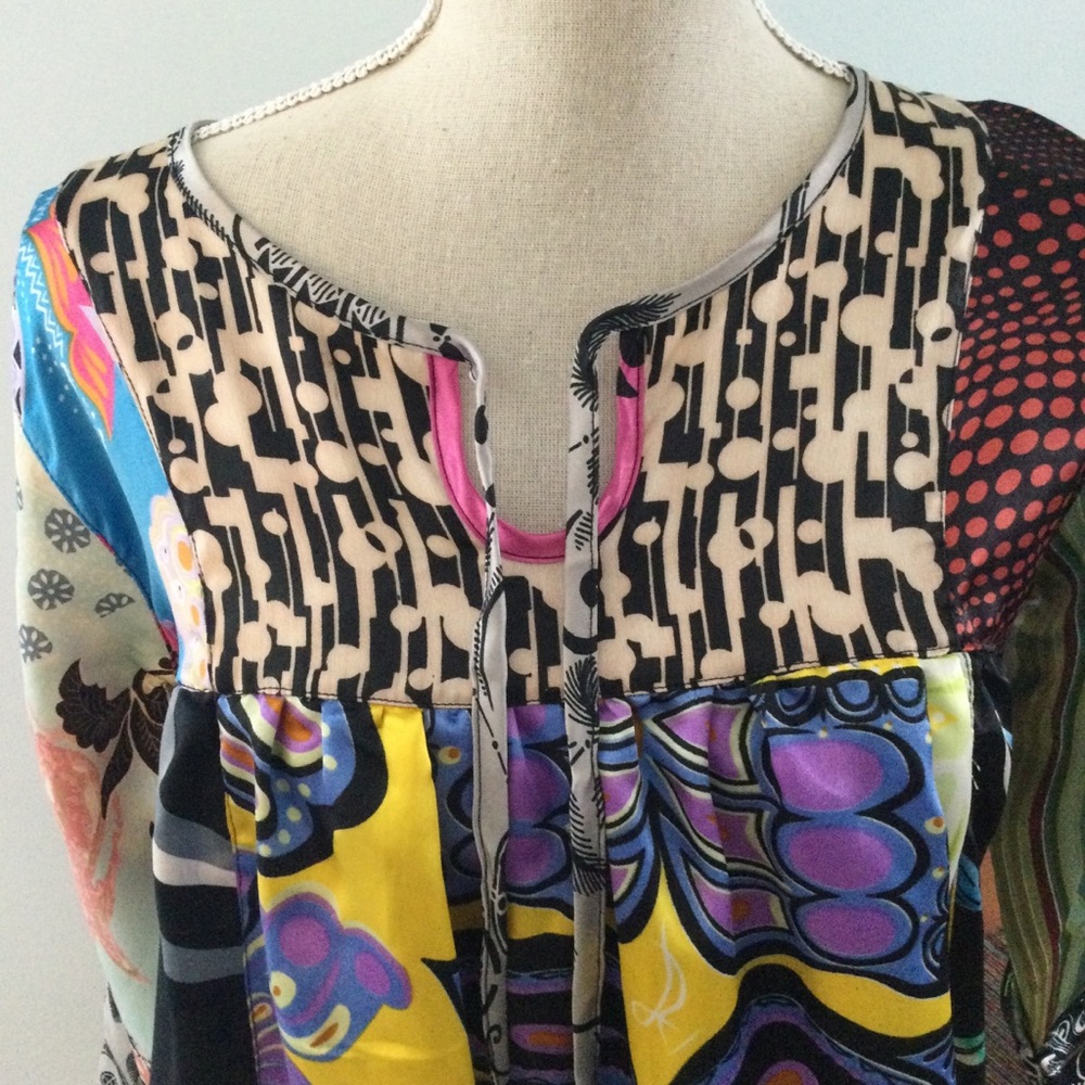Scared Threads- Pretty Patchwork Boho Top. Size S - image 7